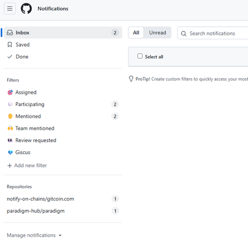 GitHub 不存在的通知