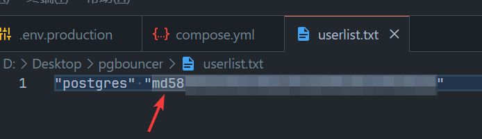 PgBouncer userlist.txt 配置截图